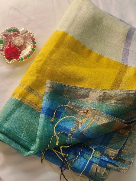 Organic Linen Sarees for Office Wear