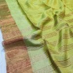 Silk Tissue Saree For Teachers in Green Colour