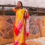 Pure Linen Sarees for Weddings Satrangi Dhaga