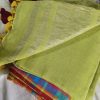 Pure Linen Sarees for Teachers in Green Colour