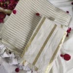 Mul Cotton Sarees For Office Wear in White Colour