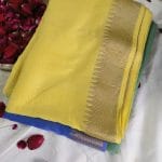 Pure Mul Cotton Sarees For Teachers in Yellow Colour