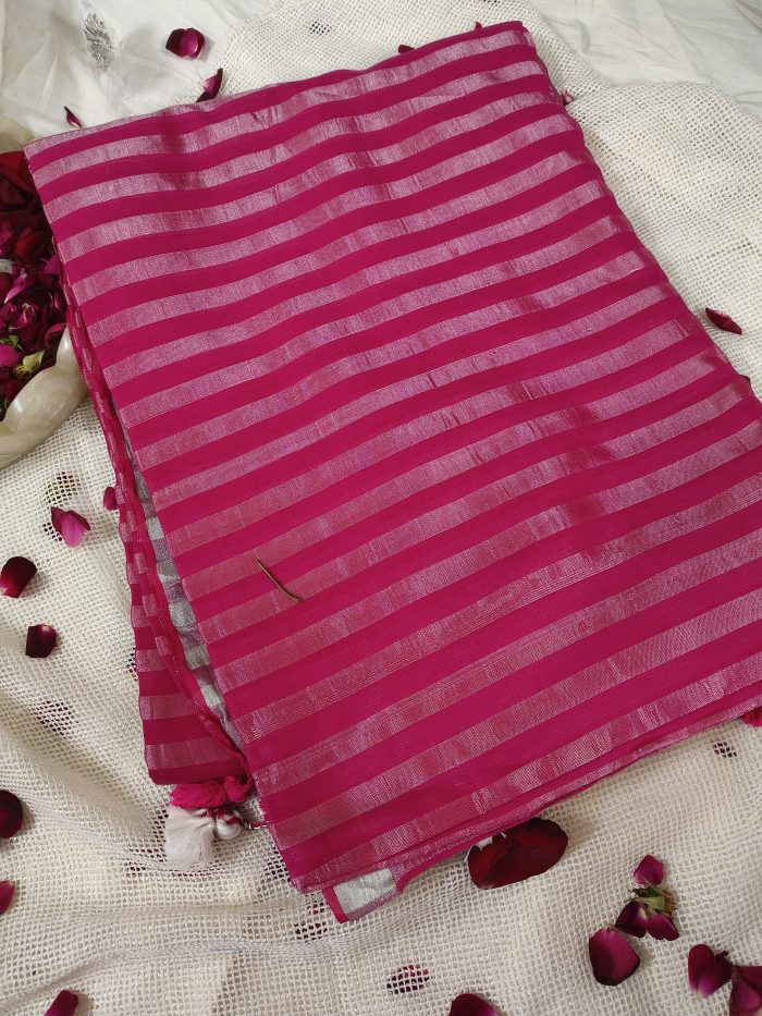 Pure Mul Cotton Sarees in pink color