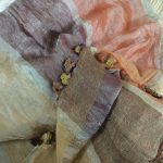 Organic Linen Sarees for Office Wear in Brown Colour