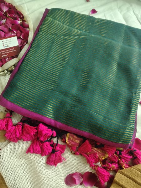 Mul Cotton Sarees in green color