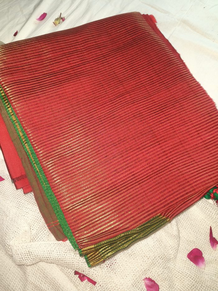 Pure Mul saree maroon colorz