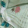 Pure Mul Cotton Sarees for Wedding in Pista Green Colour