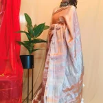 Bronze Colored Cotton Tissue Saree for Working Professionals