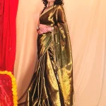 Golden Coloured Cotton Tissue Saree for Teachers