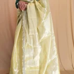 Lime Coloured Cotton Tissue Saree for Working Professionals