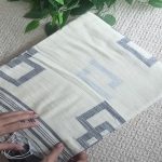 Off-White Cotton Saree with Black Geometrical Weaving