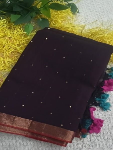 Sunshine Wine Mul Mul Cotton Saree