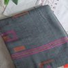 Grey Cotton Saree with Pink & Orange Geometrical Weaving