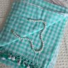 Ocean Mist light sea green checks Mul Cotton Saree