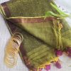 Mehndi green saree with Sequence Detailing