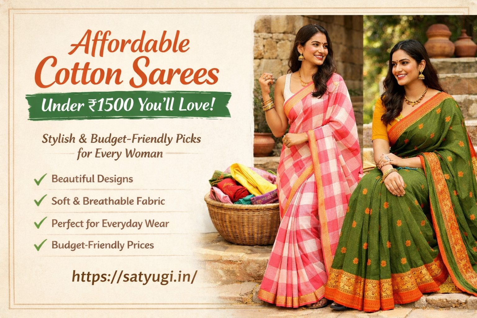 Affordable Cotton Sarees Under 1500rs You'll Love