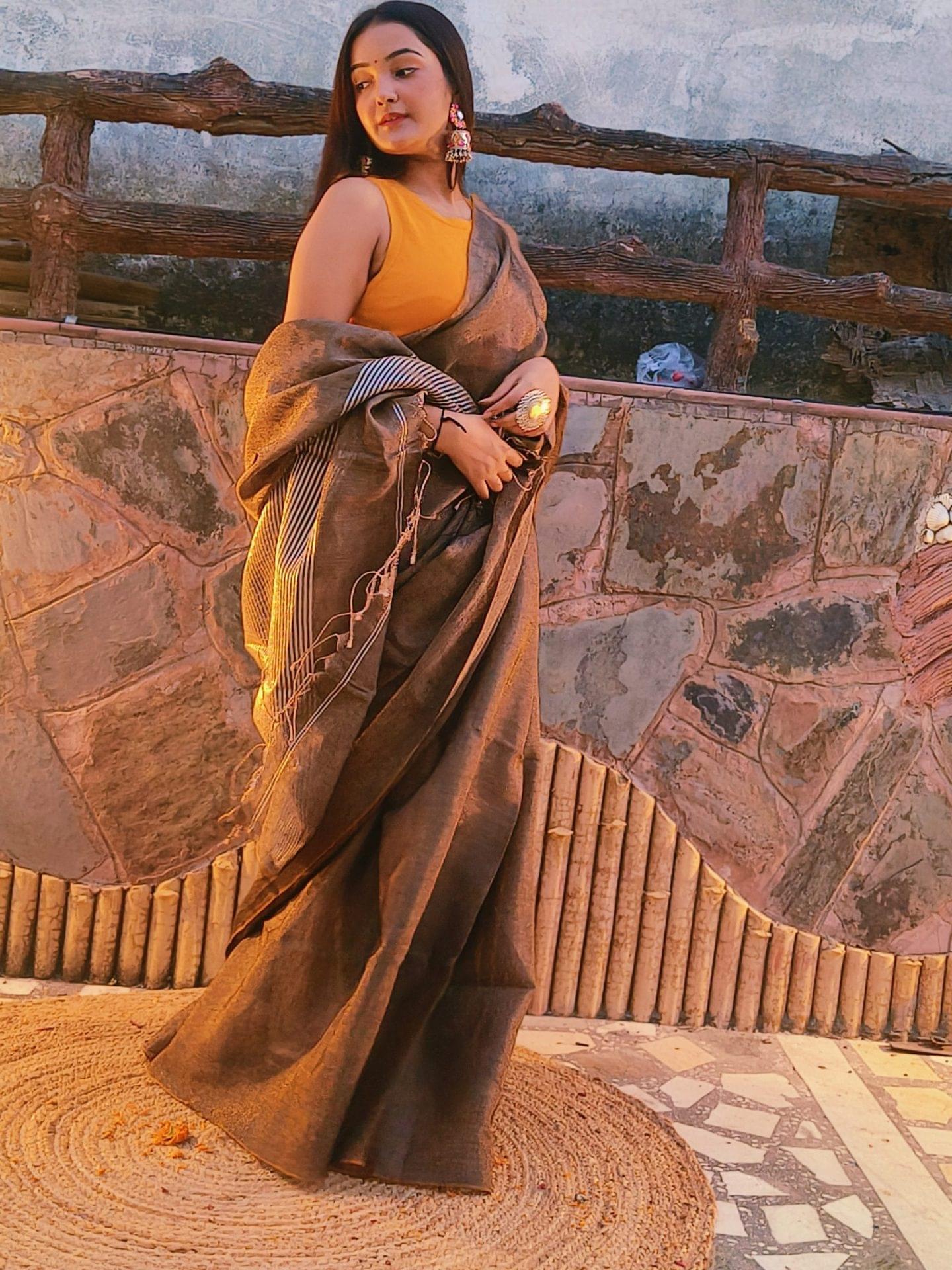 Mul Cotton Sarees in coffee shade